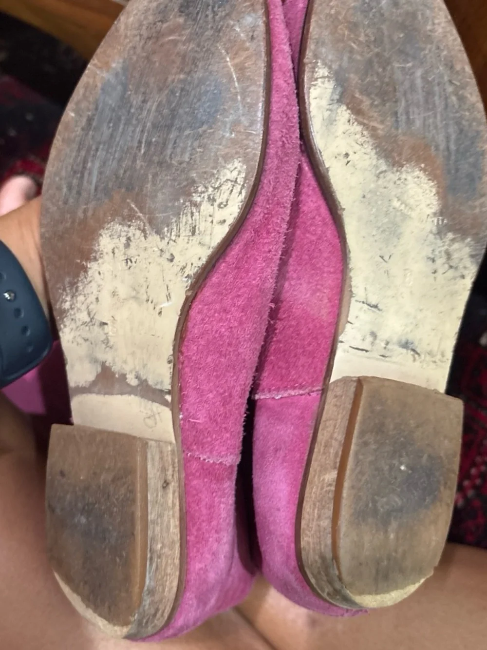 Vintage 80s Women's Pink Suede Knee-High Boots